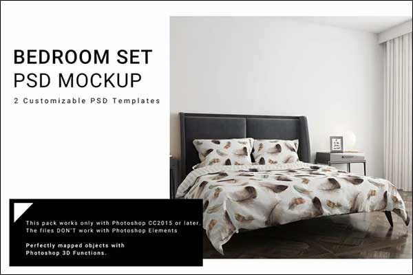 Bedroom Textile - Bedding Mockup