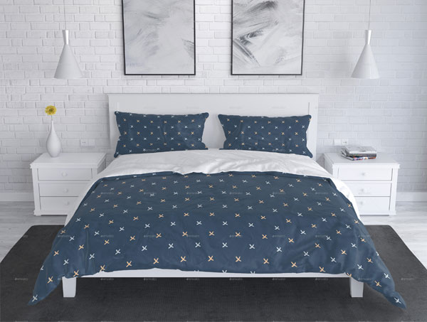 Bedroom and Bed Linen Mockup