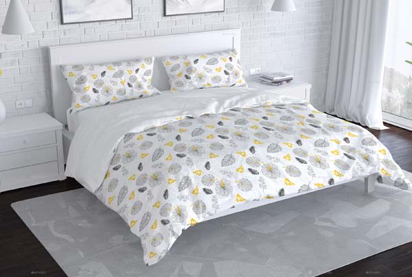 Bedroom and Bed Linen Mockup