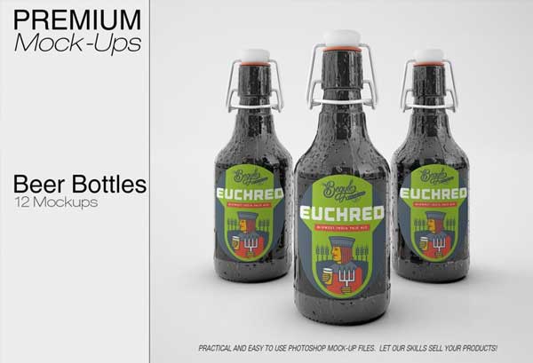 Beer Bottle Ad Mockup Pack