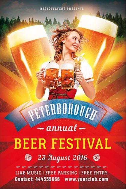 Beer Festival Free PSD Flyer Template