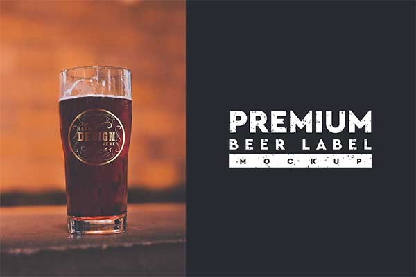 Beer Glass Logo Label Mock-up