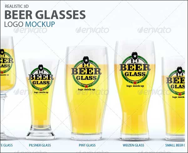 Beer Glasses Logo Mockup
