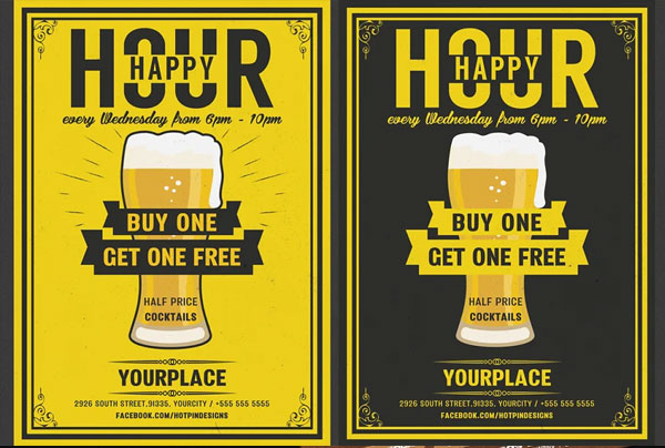 Beer Happy Hour Flyer Template