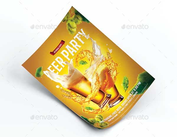 Beer Party Flyer Design Template