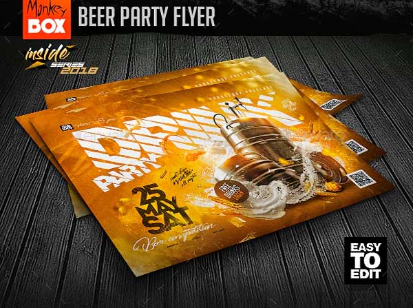 Beer Party Flyer Template Design