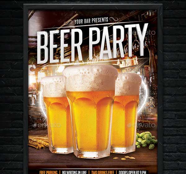 Beer Party PSD Flyer Template