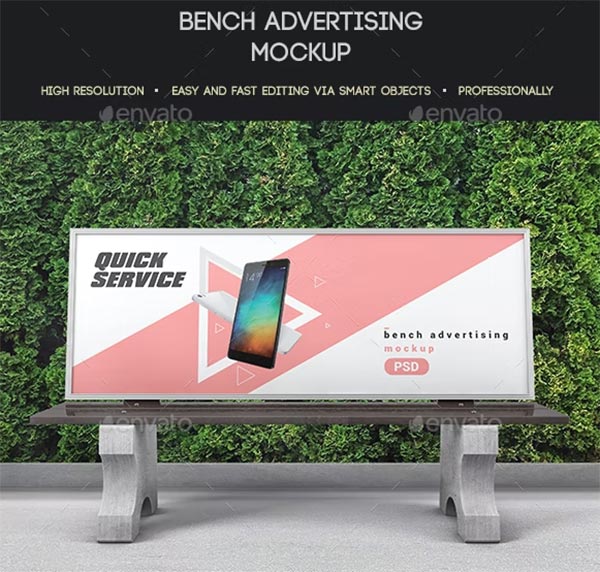 Bench Advertising Mockup