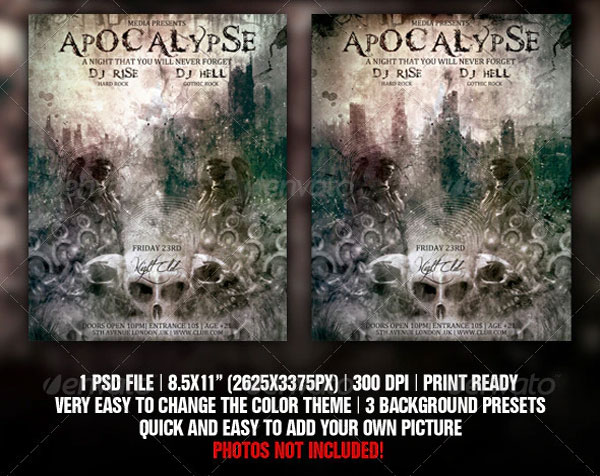 Best Apocalypse Night Club Flyer Template