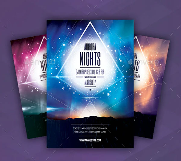 Best Aurora Night Club Flyer Template