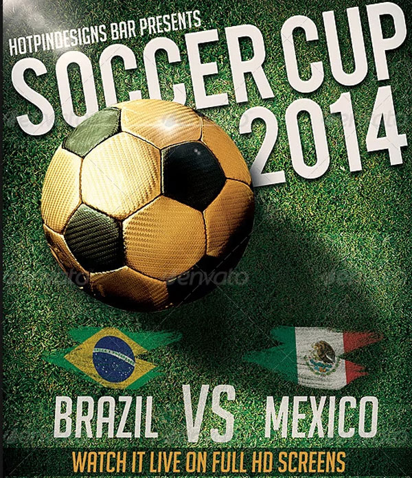 Best Brazil Soccer Football Cup Flyer Template