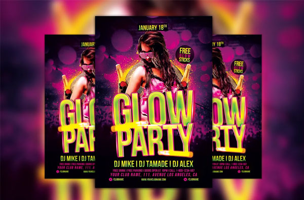 Best Glow Party Flyer Template