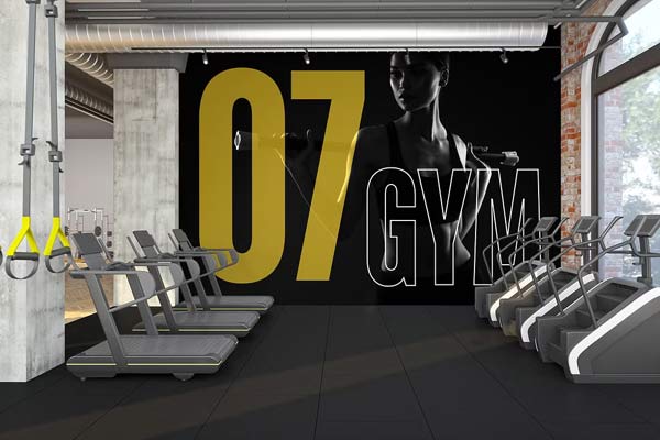 Gym Wall Mockup PSD Template