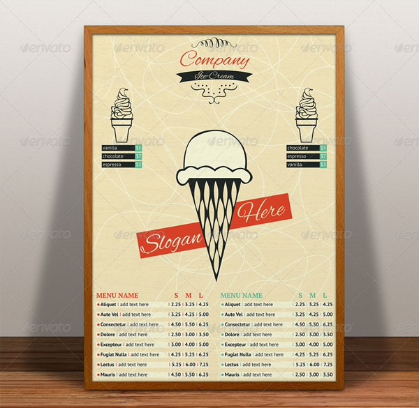Best Ice Cream Menu Flyer Template