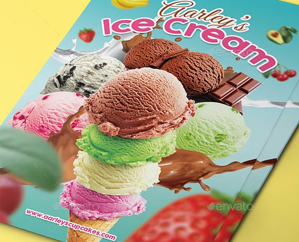 Best Ice Cream Restaurant Menu Flyers