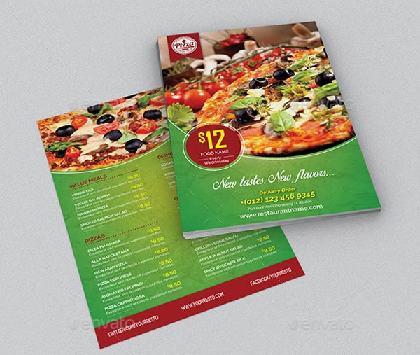 Best Pizza Restaurant Menu Flyer Templates