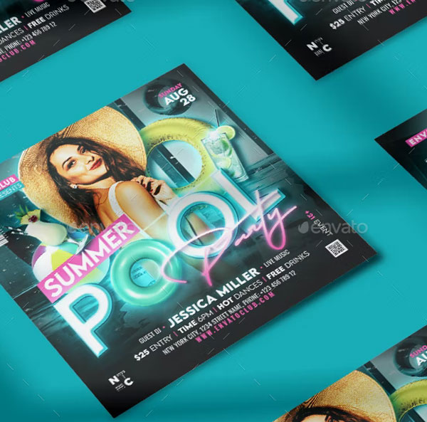 Best Pool Party Flyer Template