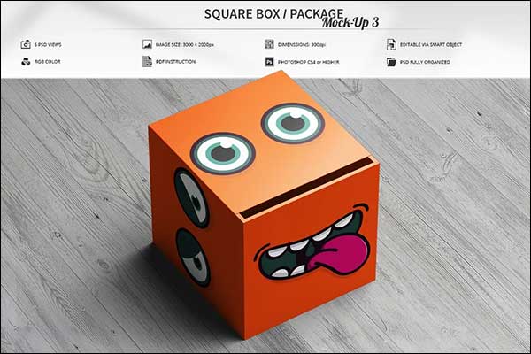 Best Square Box Mock-Up Template