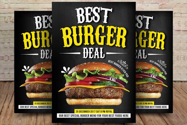 Best Burger Deal Flyer PSD Template