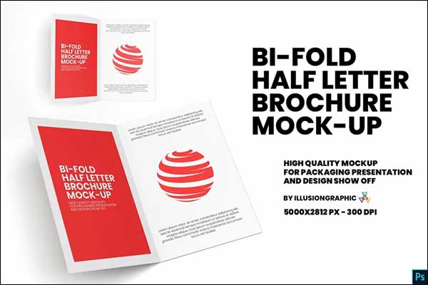 Bi-Fold Half Letter Flyer Mock-up