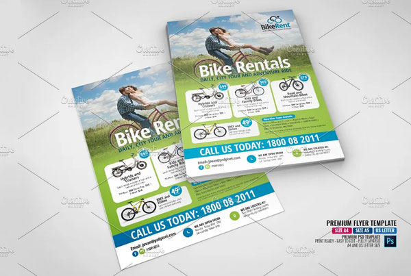 Bicycle Rental Company Flyer Template