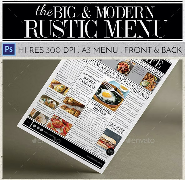 Big & Modern Rustic Menu Template