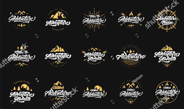 Big Adventure Lettering Logos Set