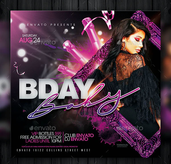 Birthday Baby Event Flyer Template