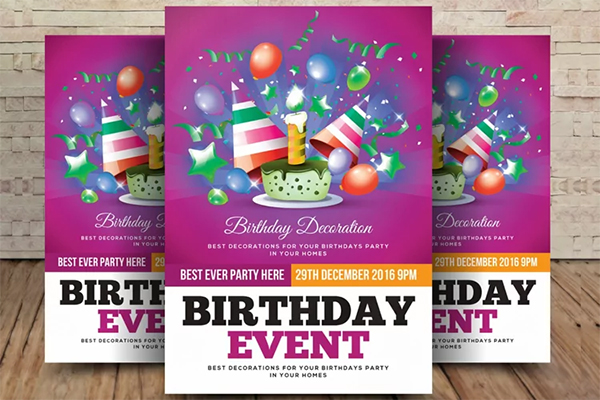 Birthday Event Flyer and Banner Template