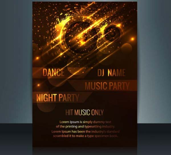 Birthday Gold Night Free Luxury PSD Flyer Template