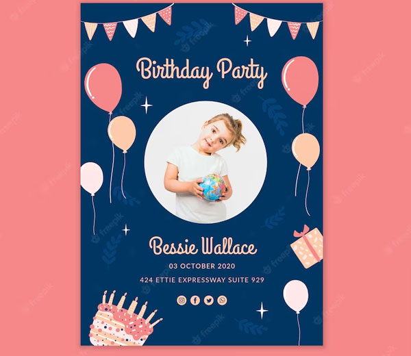 Birthday Party Flyer Free PSD Template