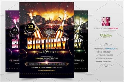 Birthday Party Flyer and Poster Template