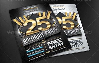 Birthday Party Print Flyer Template