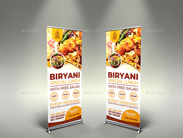 Biryani Restaurant Signage Banner Roll Up Template