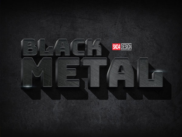 Black & Metal 3D PSD Cinematic Text Actions