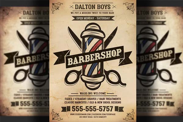 Black Barber Shop poster Template