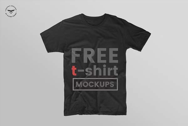 Black Editable T-Shirt Mockup Download