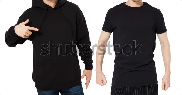 Black Hoody T-shirt Mock up Set