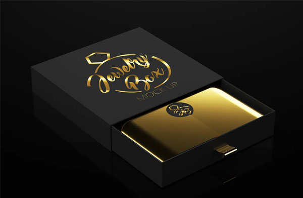 Black Jewelry Box Photoshop Mockup