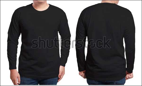 Black Long t-shirt Mockup