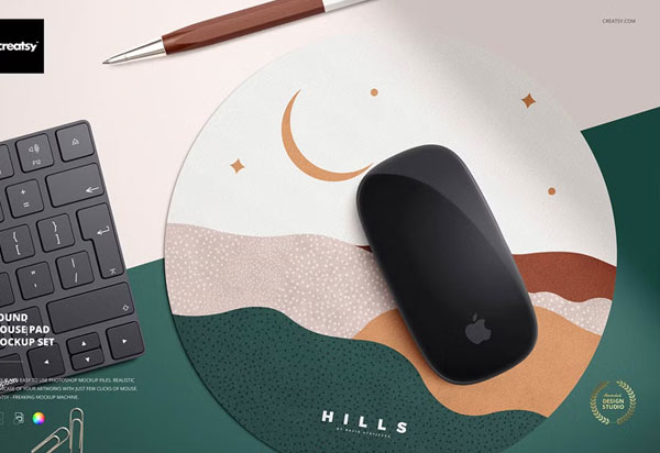 Black Mouse Pad Mockup