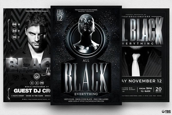 Black Party Flyer Bundle