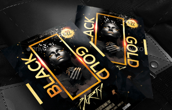 Black and Gold Party Flyer Template