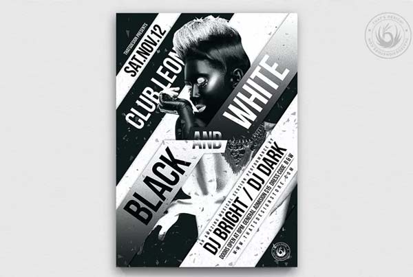 Black and White Party Flyer Template Download