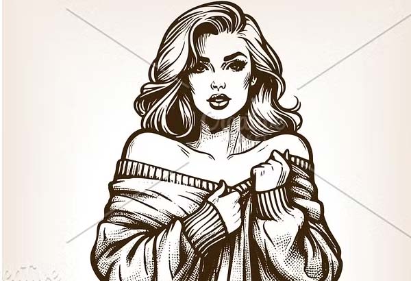 Black and White Fashion Sketch PSD Actions