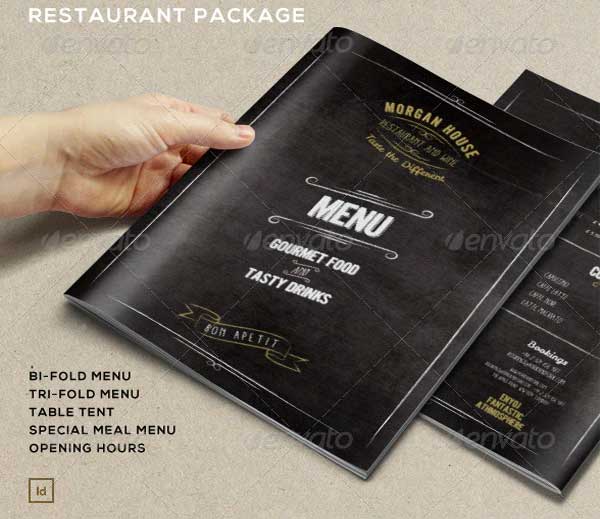 Blackboard Luxury Restaurant Menu Template