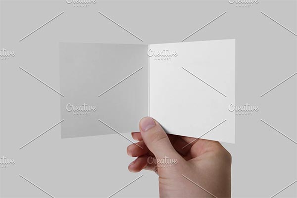 Blank Bi-Folded Square Card Mockup