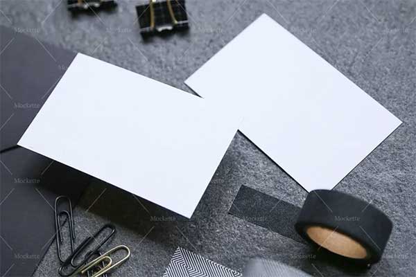 Blank Black Corporate Stationery PSD Mockup