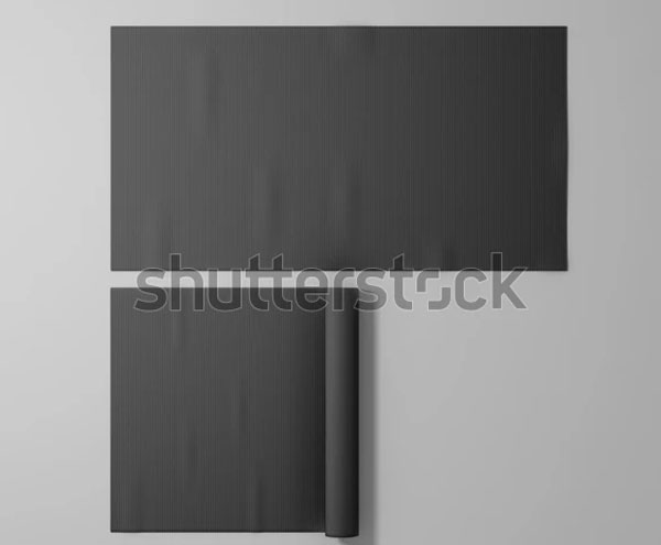 Blank Black Rubber Yoga Mat Mockup