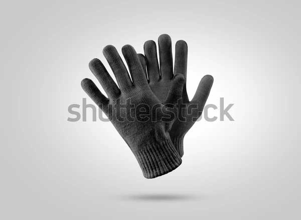 Blank Black Winter Gloves Mockup